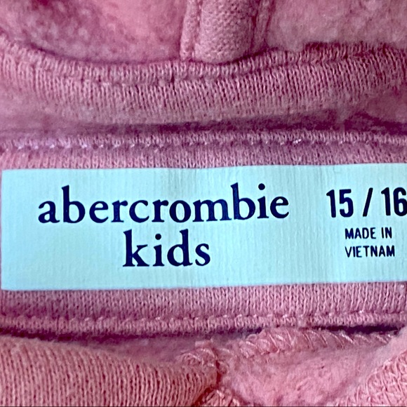 Abercrombie Kids Pink Crop Fleece Hoodie 15 16 small flip sequins - Picture 2 of 4